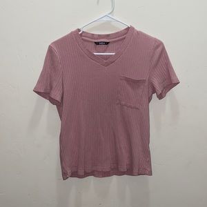 SHEIN Pink ribbed T-Shirt, Size S